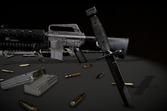 create hard surface 3d models for games, props, weapons and products