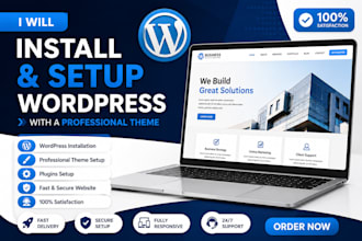 install and setup wordpress with a professional theme