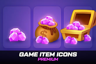 design 2d game item icons or props for your game