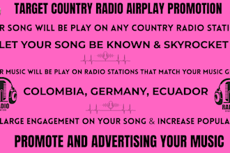 promote and play your music on best radio station for airplay on any country
