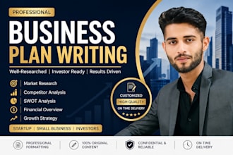 write a professional business plan with market research and financial overview