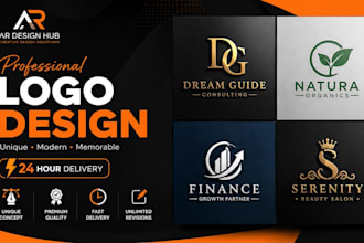 design professional modern logo with 24 hour delivery and unlimited revisions