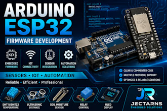 develop arduino esp32 firmware and integrate sensors