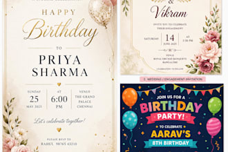 design professional birthday, event and celebration posters