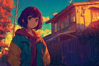 draw original character and anime background