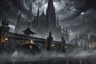 draw fantasy and grim dark digital art illustration