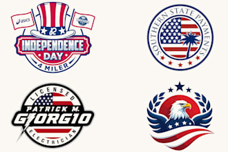 create unique patriotic, political, campaign usa flag logo