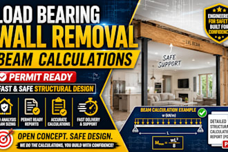 calculate beams for load bearing wall removal permits
