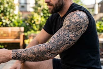 create a tattoo design of tattoo sleeve