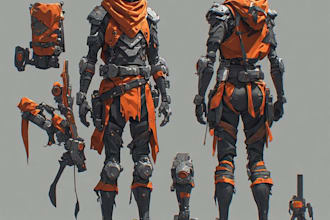 create 2d game character sprite sheet for your  game