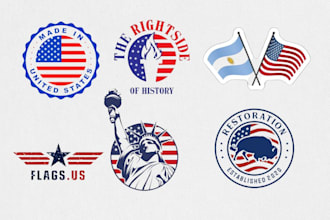 create usa flag american patriotic political logo design