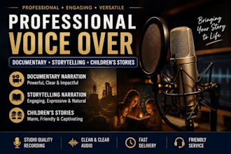 record a professional documentary storytelling and voice over