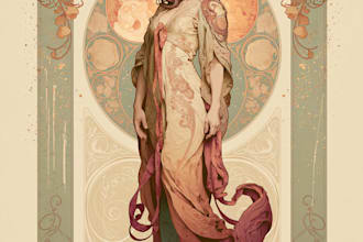 do illustrations in art nouveau style