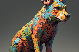 do colorful pop art portraits of pets and animals
