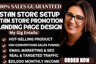 professionally set up stan store,design landing page,and upload digital products