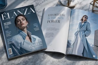 design magazine editorial layout newspaper ads interior page and product catalog
