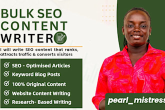 write bulk SEO articles, blog posts, and website content