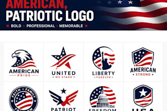 design usa flag, american, patriotic political logo