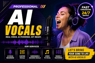 sing, rap or cover any song, ai cover songs, custom song in your voice