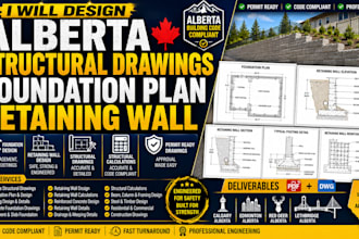 do alberta structural drawings foundation plan retaining wall