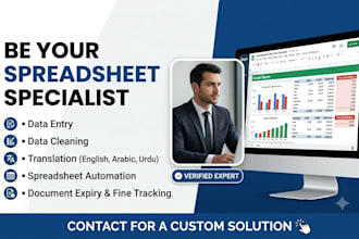 be your professional spreadsheet specialist and handle data operations
