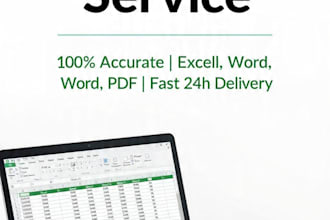 accurate data entry PDF to excel and word typing with 100 percent accuracy