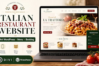 design italian restaurant cafe website with divi wordpress