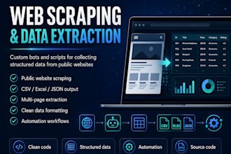 build a web scraping bot and data extraction script