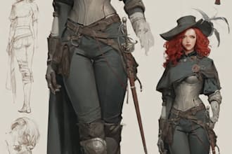 draw character illustration or concept art