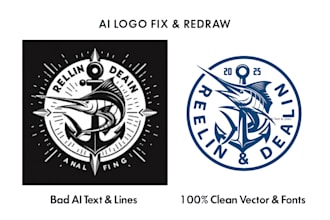 vectorize ai logo and fix text