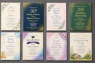 design elegant event invitation cards and party flyers