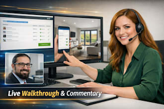 screen record websites or apps or products or real estate add voice commentary