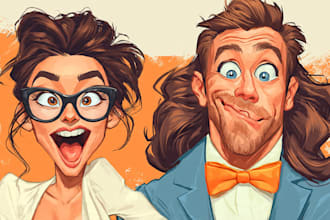 illustrate custom cartoon portraits and caricatures