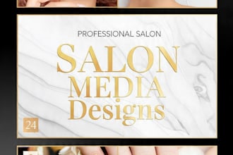 design salon instagram posts and beauty social media graphic