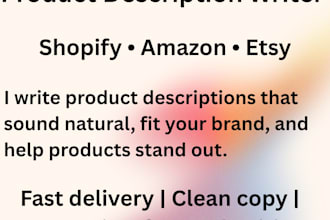 write SEO product descriptions for shopify stores