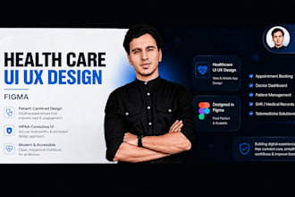 design healthcare UI UX for web and mobile apps in figma
