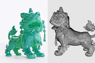 clean ai generated 3d meshes for printing and animation