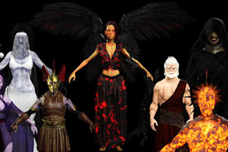design and model a custom 3d character for you
