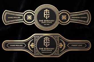 do modern cigar label, cigar logo, cigar band and cigar box design