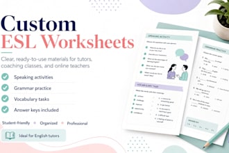 create esl worksheets, lesson plans, and answer keys