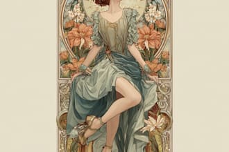 create illustrations in art nouveau style