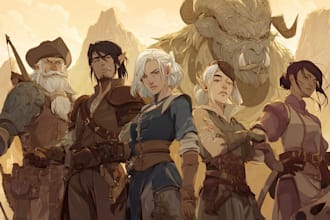 draw epic dnd, pathfinder, and fantasy rpg character illustrations