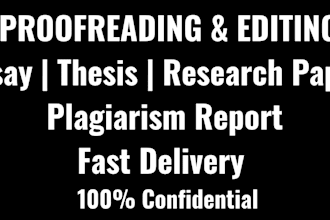 tutor, edit essay,provide plagiarism report