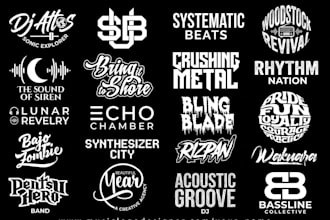 design custom dj, music, band, and typography logo
