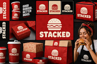 design restaurant food brand identity and packaging branding kit