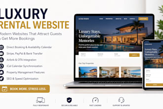design short term rental website, vacation rental, property management website