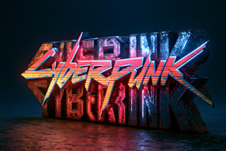 do a cool typography logo cyberpunk or mecha futuristic