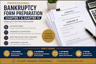 prepare accurate chapter 7 and chapter 13 bankruptcy documents