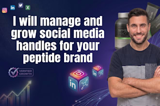 manage and grow social media handles for your peptide brand