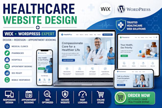 design wix or wordpress pharmaceutical or healthcare website